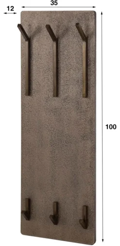 Rubjerg Design Garderobe Ferro 2x3 Haken hoch Metall Antike Bronze