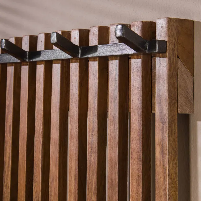 Rubjerg Design Garderobe Tweak 14 Haken Mangoholz massiv sandfarben