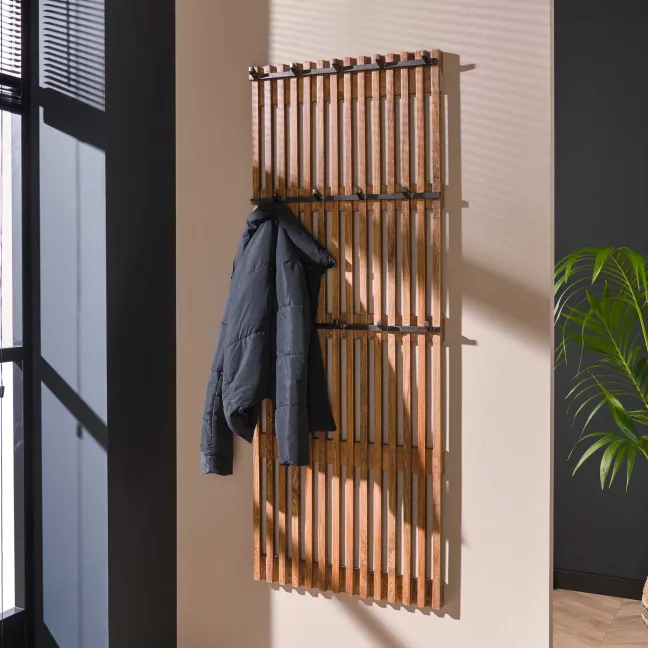 Rubjerg Design Garderobe Tweak 14 Haken Mangoholz massiv sandfarben