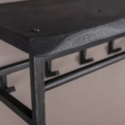 Rubjerg Design Garderobe Yucon 6 Haken mit Hutablage Akazie massiv schwarz