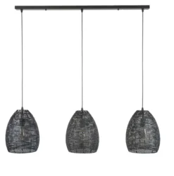 Rubjerg Design Hängeleuchte Armor oval 3 Leuchten Metall schwarz/braun