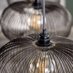 Rubjerg Design Hängeleuchte Copper Twist 4 Leuchten Ø35cm Nickel schwarz