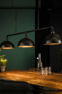 Rubjerg Design Hängeleuchte Halbkugel 3 Leuchten Metall schwarz