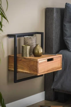 Rubjerg Design Nachttisch Air Metall/Akazie massiv natur