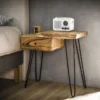 Rubjerg Design Nachttisch/Beistelltisch Edge mit Schublade links Metall/Akazie massiv natur