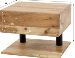 Rubjerg Design Nachttisch Shelve mit Schublade Akazie massiv natur