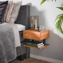 Rubjerg Design Nachttisch Shelve mit Schublade Akazie massiv natur