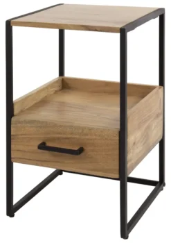 Rubjerg Design Nachttisch XS Niche mit Schublade Metall/Akazie massiv natur