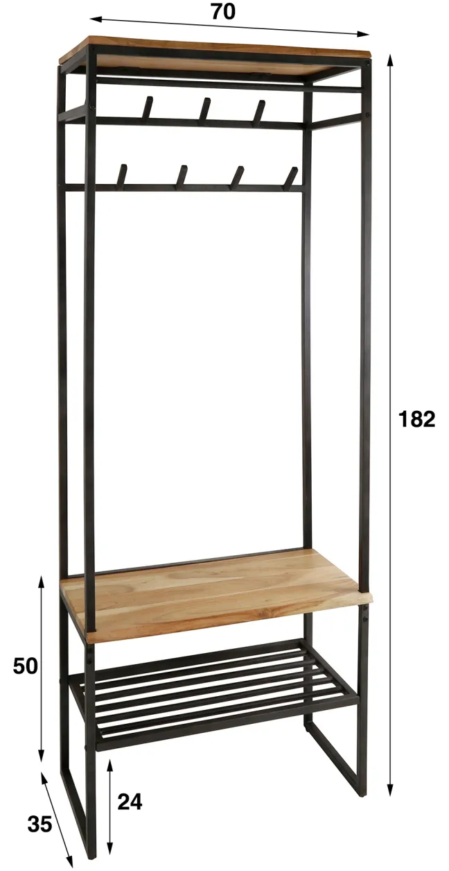 Rubjerg Design Standgarderobe Edge Akazie massiv natur