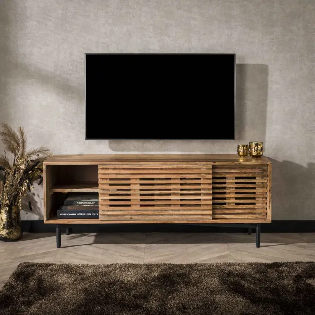 Rubjerg Design TV-Möbel Slide mit 2 Türen Akazie massiv natur