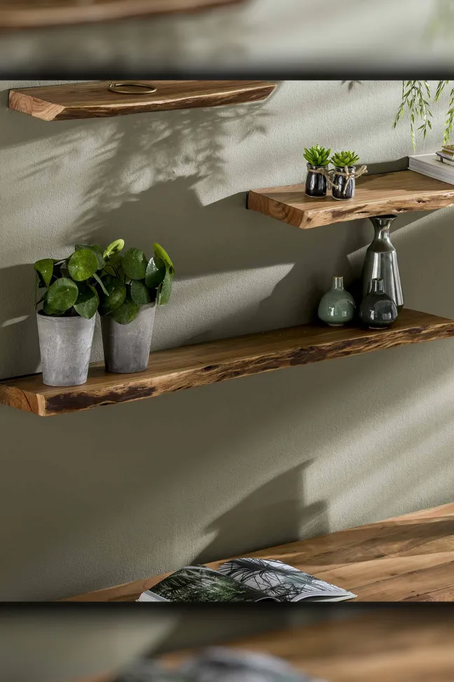 Rubjerg Design Wandregal Edge 120 Akazie massiv natur