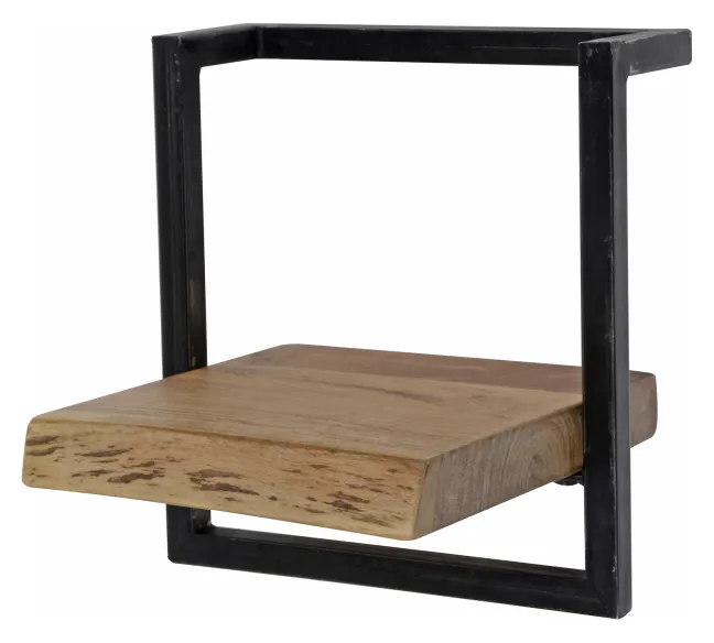 Rubjerg Design Wandregal Edge 30cm Metall/Akazie massiv natur