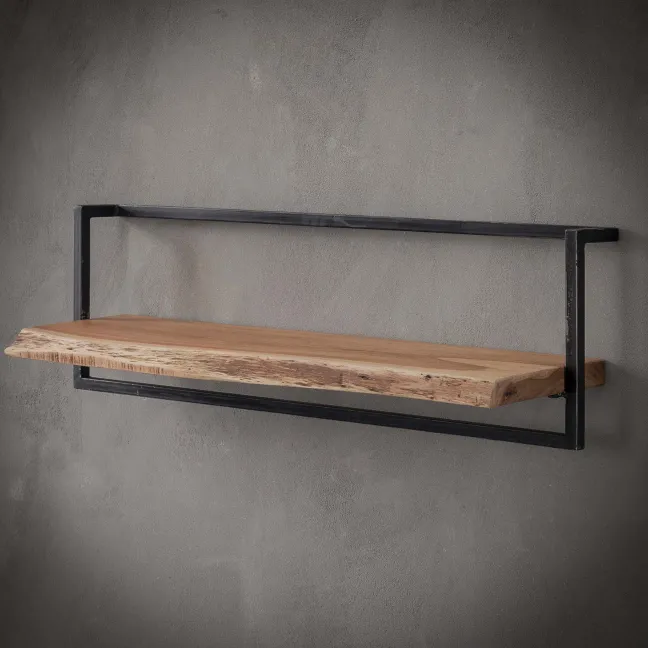 Rubjerg Design Wandregal Edge 100cm Metall/Akazie massiv natur