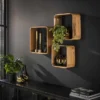 Rubjerg Design Wandregal 3er Set viereckig Akazie massiv natur