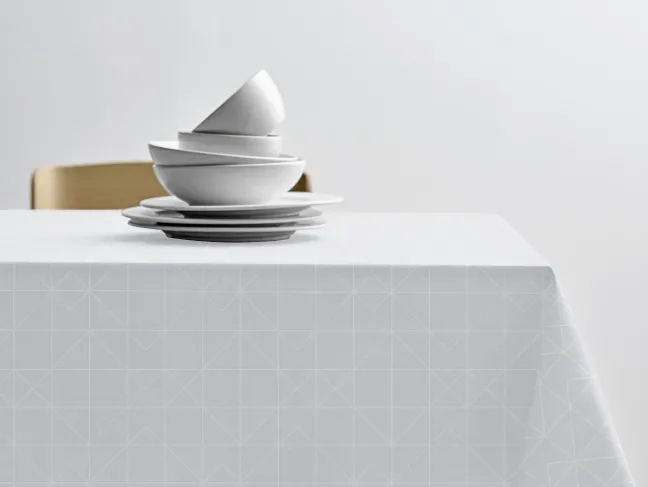 Södahl Tischtuch 140x270cm Tiles Damask weiß