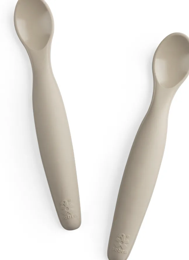 Sebra Silikon Löffel-Set lang jetty beige Sale