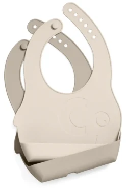 Sebra Silikon Lätzchen-Set Fanto jetty beige
