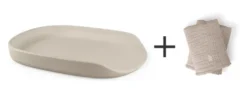Sebra Wickelmatte PUR Set seabreeze beige + 2 Wickelunterlagen musselin beige