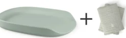 Sebra Wickelmatte PUR Set seagrass + 2 Wickelunterlagen musselin green
