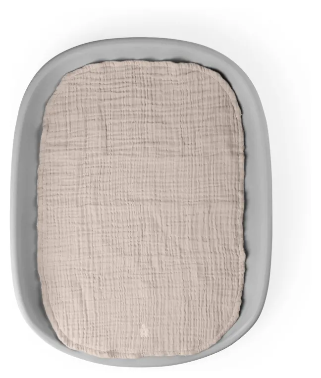 Sebra Wickelmatte PUR Set stone + 2 Wickelunterlagen musselin beige