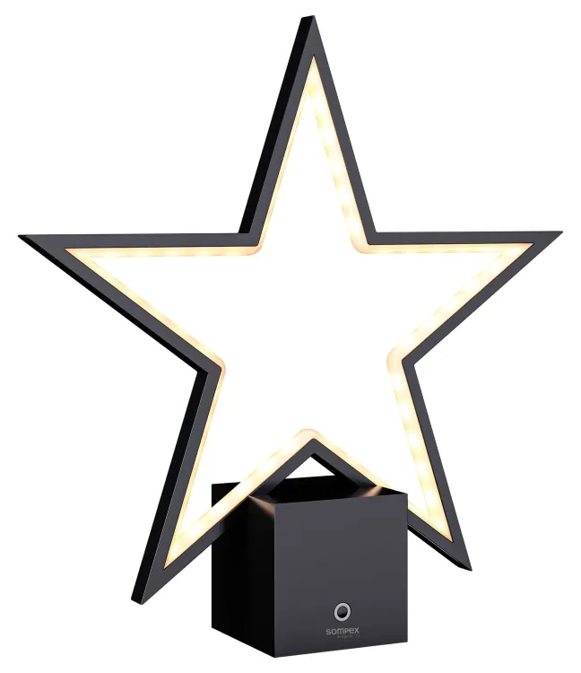 SOMPEX LUCY 2.0 Akku-Tischleuchte Stern 34cm schwarz