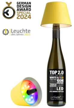 SOMPEX TOP 2.0 RGBW-Akku-Flaschenleuchte Gelb