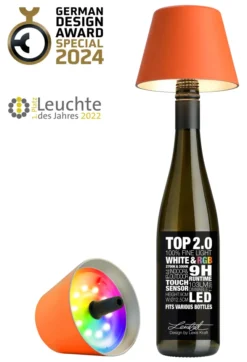 SOMPEX TOP 2.0 RGBW-Akku-Flaschenleuchte Orange