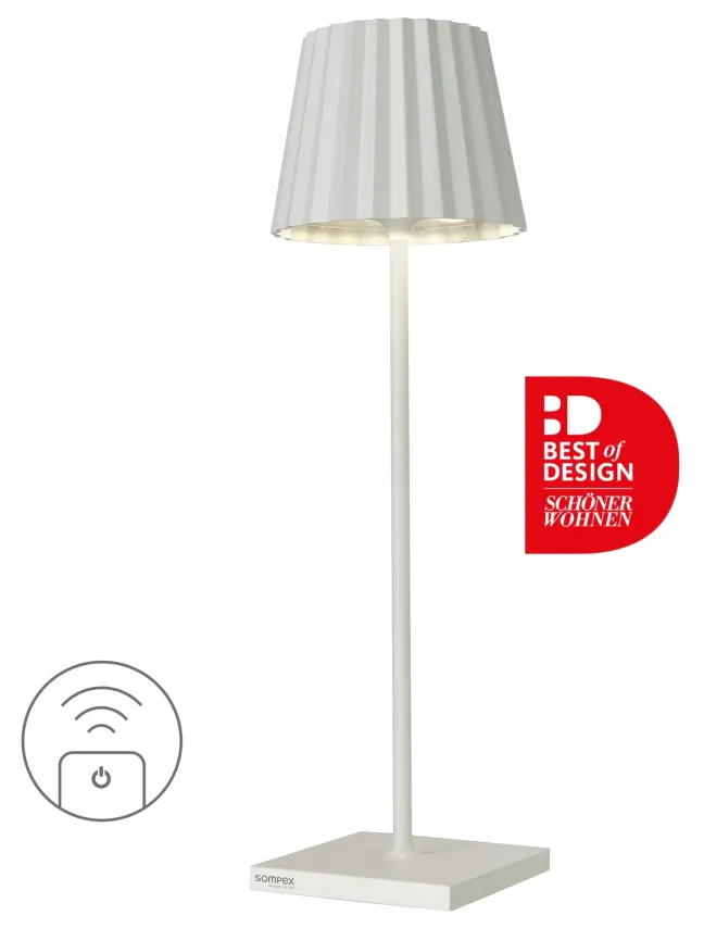SOMPEX TROLL RC Akku-Tischleuchte In- & Outdoor fernbedienbar weiß