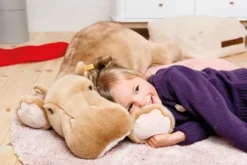 Steiff Mocky Nilpferd 80cm graubraun liegend