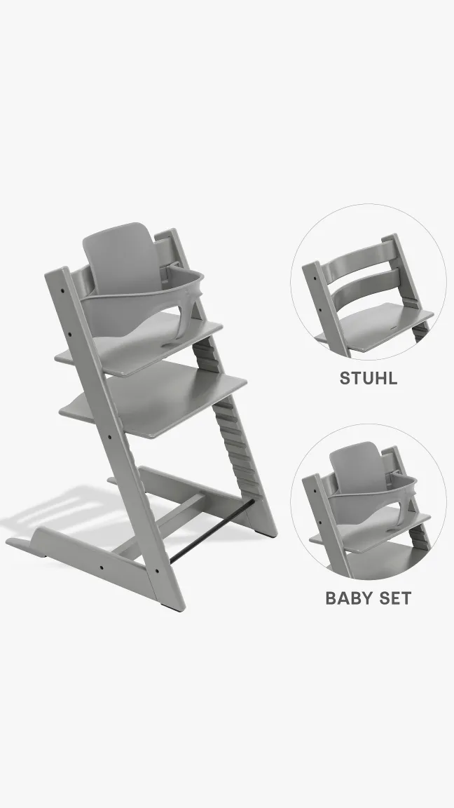 STOKKE® Aktions-Set Tripp Trapp® Storm grey + Babyset² Storm grey
