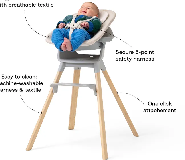 STOKKE® Clikk™ Set Hochstuhl schwarz / Warm Brown inkl. Newborn Set