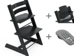 STOKKE® Mega Set Tripp Trapp® schwarz + Babyset² schwarz + Newbornset anthrazit