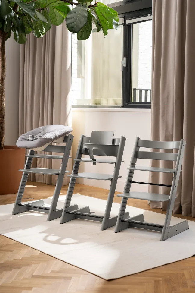 STOKKE® Mega Set Tripp Trapp® Storm grey + Babyset² Storm grey + Newbornset