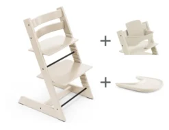 STOKKE® Mega Set Tripp Trapp® Vanilla White + Babyset² Vanilla White + Tray Tisch Vanilla white