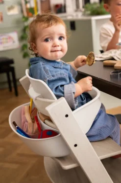 STOKKE® Mega Set Tripp Trapp® weiß transparent + Babyset² weiß + Tray Tisch weiß