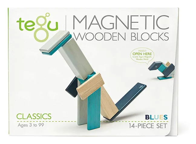 Tegu Magnetbausteine blau 14 Teile Set Sale