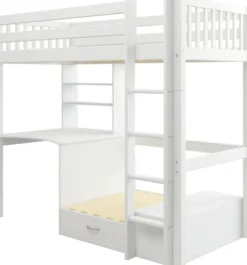 THUKA Nordic Casa Hochbett Crossbar mit gerader Leiter weiß