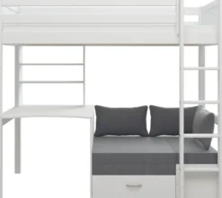 THUKA Nordic Casa Hochbett Romantic mit gerader Leiter weiß