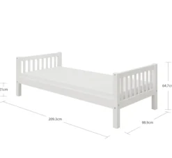 THUKA Nordic Einzelbett Crossbar weiß
