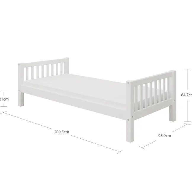THUKA Nordic Einzelbett Crossbar weiß