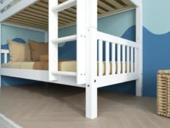 THUKA Nordic Etagenbett Crossbar mit gerader Leiter weiß