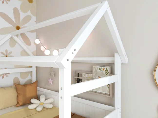 THUKA Nordic Hausbett Romantic mit 2 Schubladen weiß