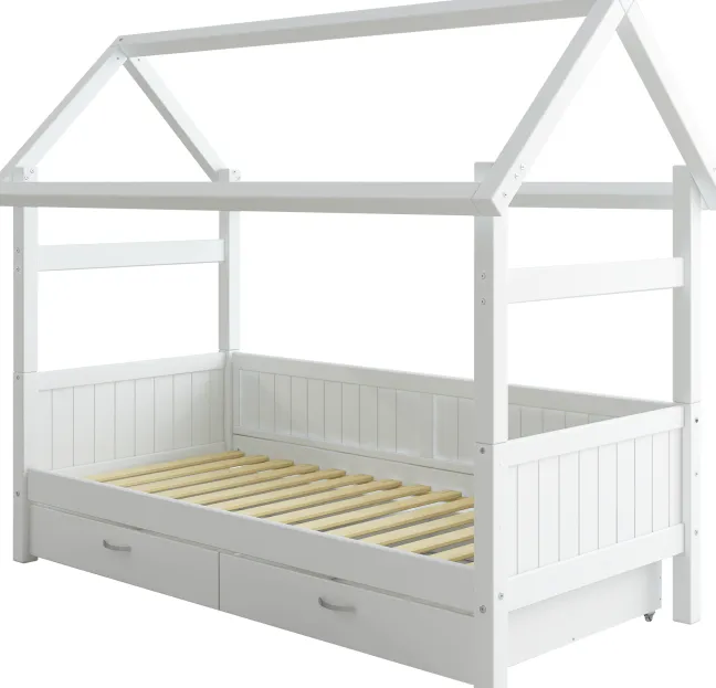 THUKA Nordic Hausbett Romantic mit 2 Schubladen weiß