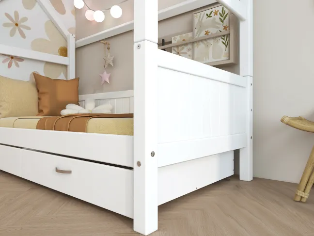 THUKA Nordic Hausbett Romantic mit 2 Schubladen weiß