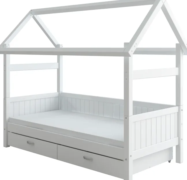 THUKA Nordic Hausbett Romantic mit 2 Schubladen weiß
