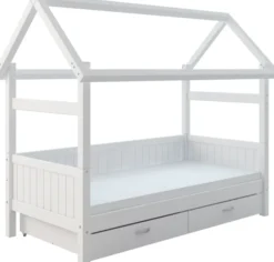 THUKA Nordic Hausbett Romantic mit 2 Schubladen weiß