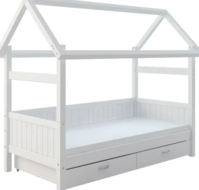 THUKA Nordic Hausbett Romantic mit 2 Schubladen weiß