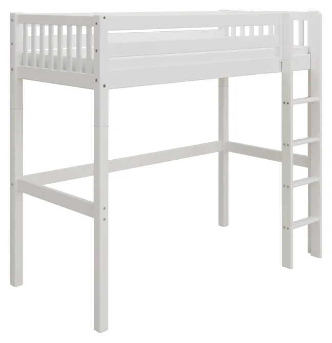THUKA Nordic Hochbett Crossbar mit gerader Leiter weiß