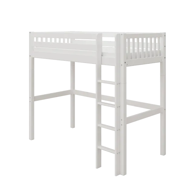 THUKA Nordic Hochbett Crossbar mit gerader Leiter weiß
