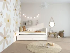 THUKA Nordic Kojenbett Romantic mit Gästebett & 2 Schubladen weiß